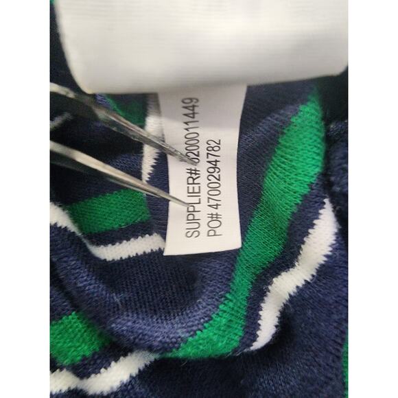 Vintage 90s Polo Ralph Lauren Custom Fit Polo Shirt Size XL Blue Green Striped - Picture 5 of 8